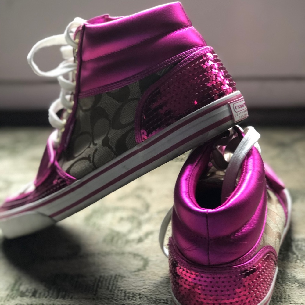 MISTIE Coach Hightop Sneakers + Pink Sequins